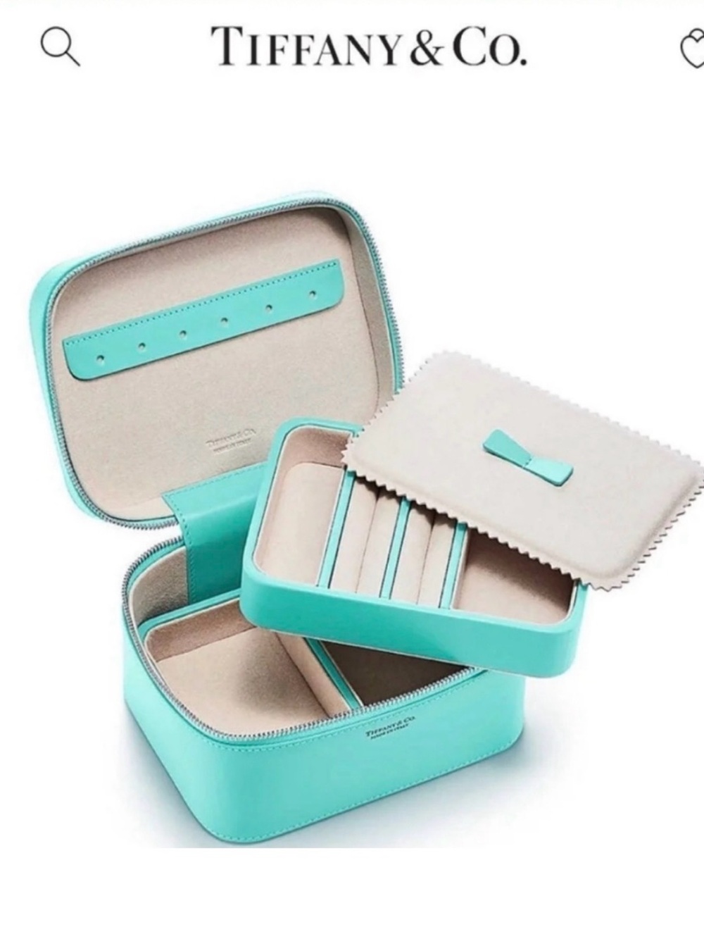 Tiffany & Co. Tiffany Blue Leather Jewelry Travel Case